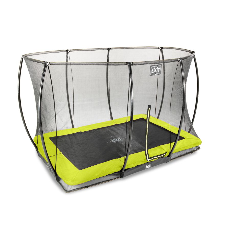 Silhouette Bodentrampolin 244x366cm mit Sicherheitsnetz - grün