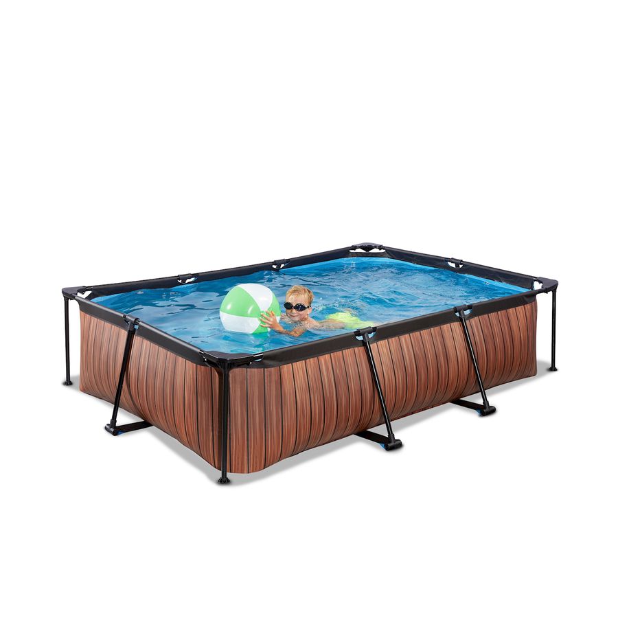 Pool inkl. Kartuschenfilter Pumpe 300x200x65 cm - Wood