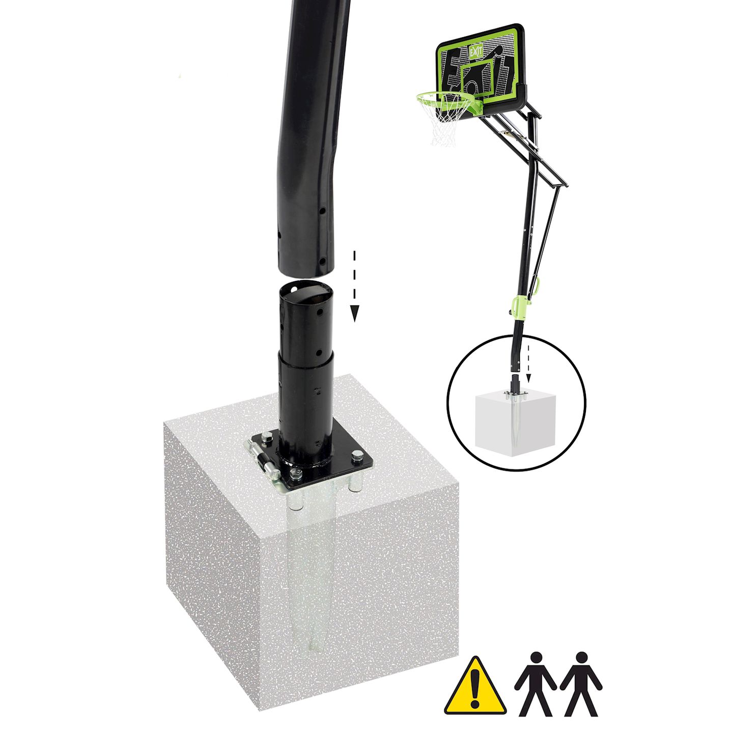 Galaxy Basketballkorb für Bodenmontage Black Edition