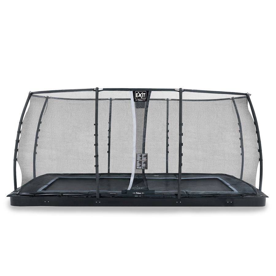 Dynamic ebenerdiges Trampolin 305x519cm mit Sicherheitsnetz - schwarz