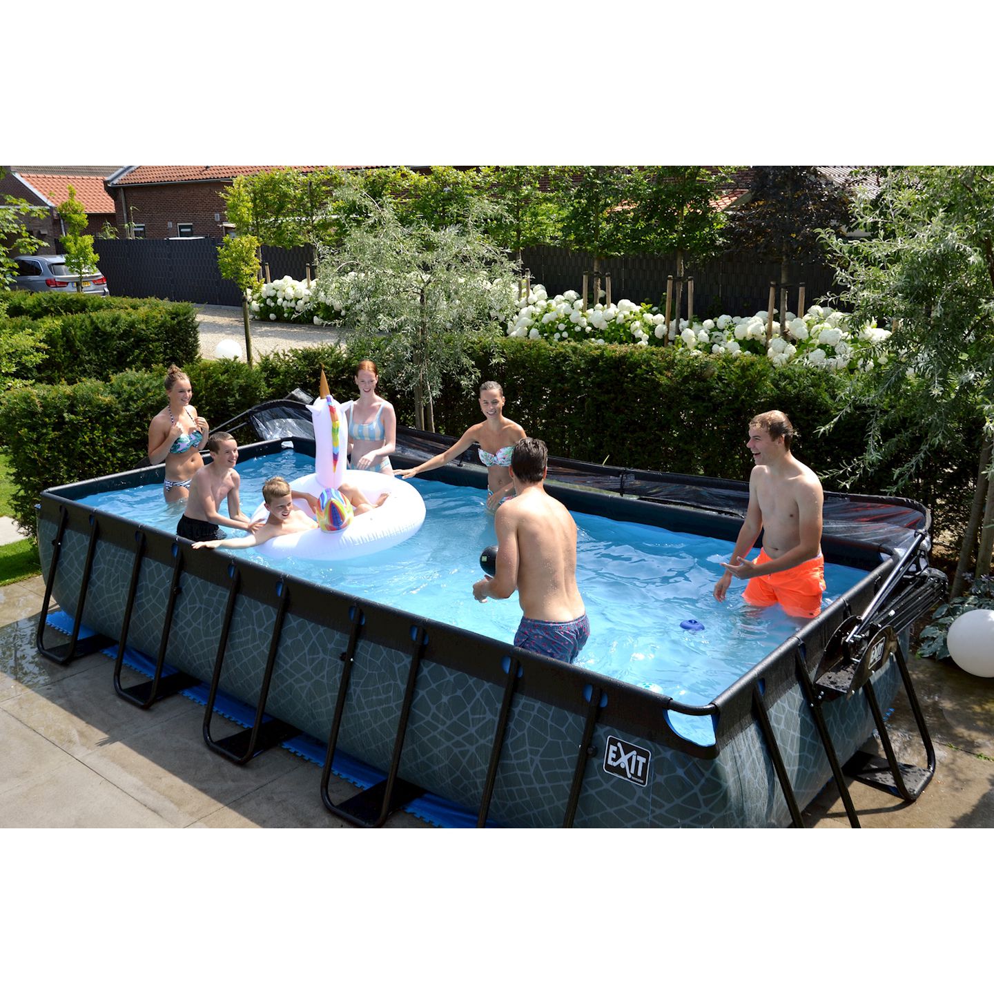 Pool inkl. Sandfilterpumpe 540x250x100 cm - Black Leather