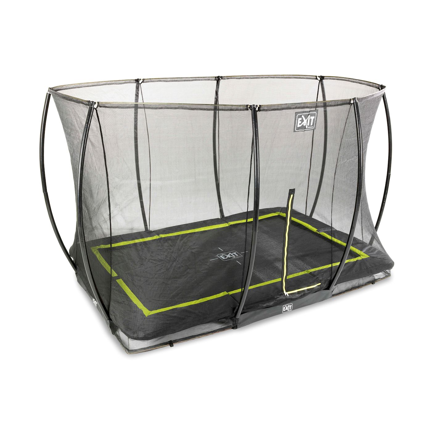 Silhouette Bodentrampolin 244x366cm mit Sicherheitsnetz - schwarz
