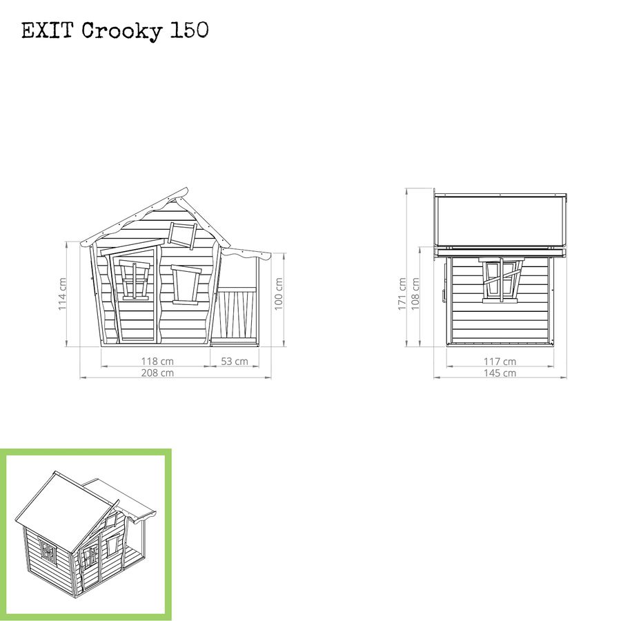 Crooky 150 Holzspielhaus - graubeige