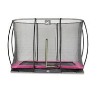 Silhouette Bodentrampolin 214x305cm mit Sicherheitsnetz - rosa