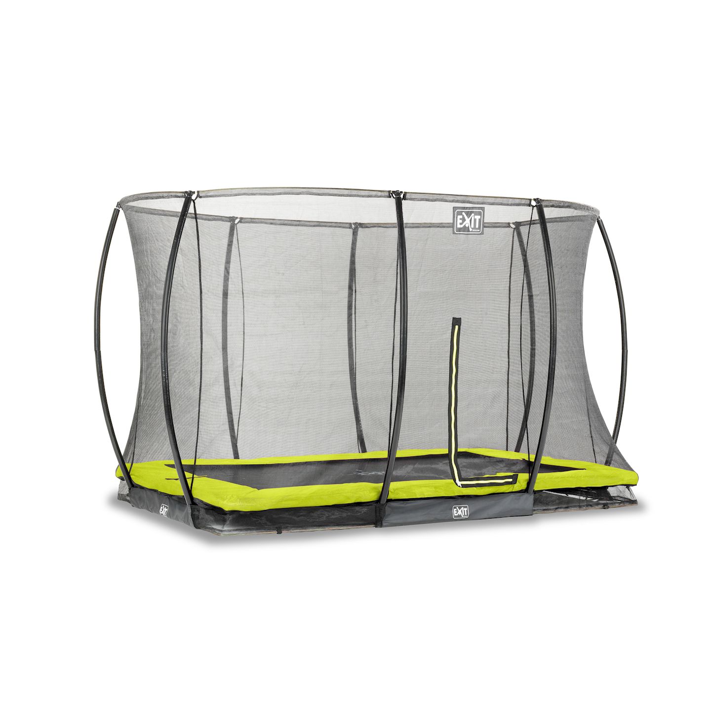 Silhouette Bodentrampolin 244x366cm mit Sicherheitsnetz - grün