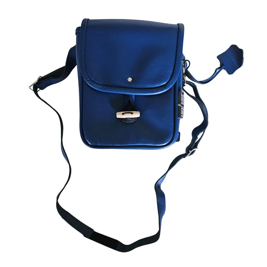 Lenkertasche Rucksack Leder blau