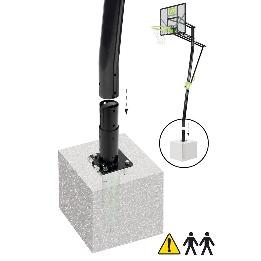 Galaxy Basketballkorb für Bodenmontage grün/schwarz