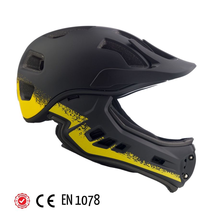 frezzo Rowdy Fullface Helm Star schwarz/gelb Grösse M