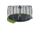 Dynamic ebenerdiges Trampolin ø427cm mit Sicherheitsnetz - schwarz