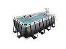 Pool inkl. Sandfilterpumpe 400x200x122 cm - Black Leather