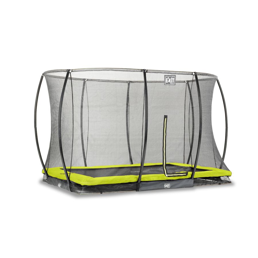 Silhouette Bodentrampolin 244x366cm mit Sicherheitsnetz - grün
