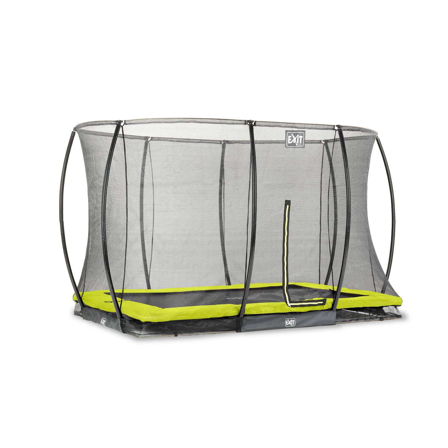 Silhouette Bodentrampolin 214x305cm mit Sicherheitsnetz - grün