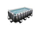 Pool inkl. Sandfilterpumpe 400x200x122 cm - Black Leather