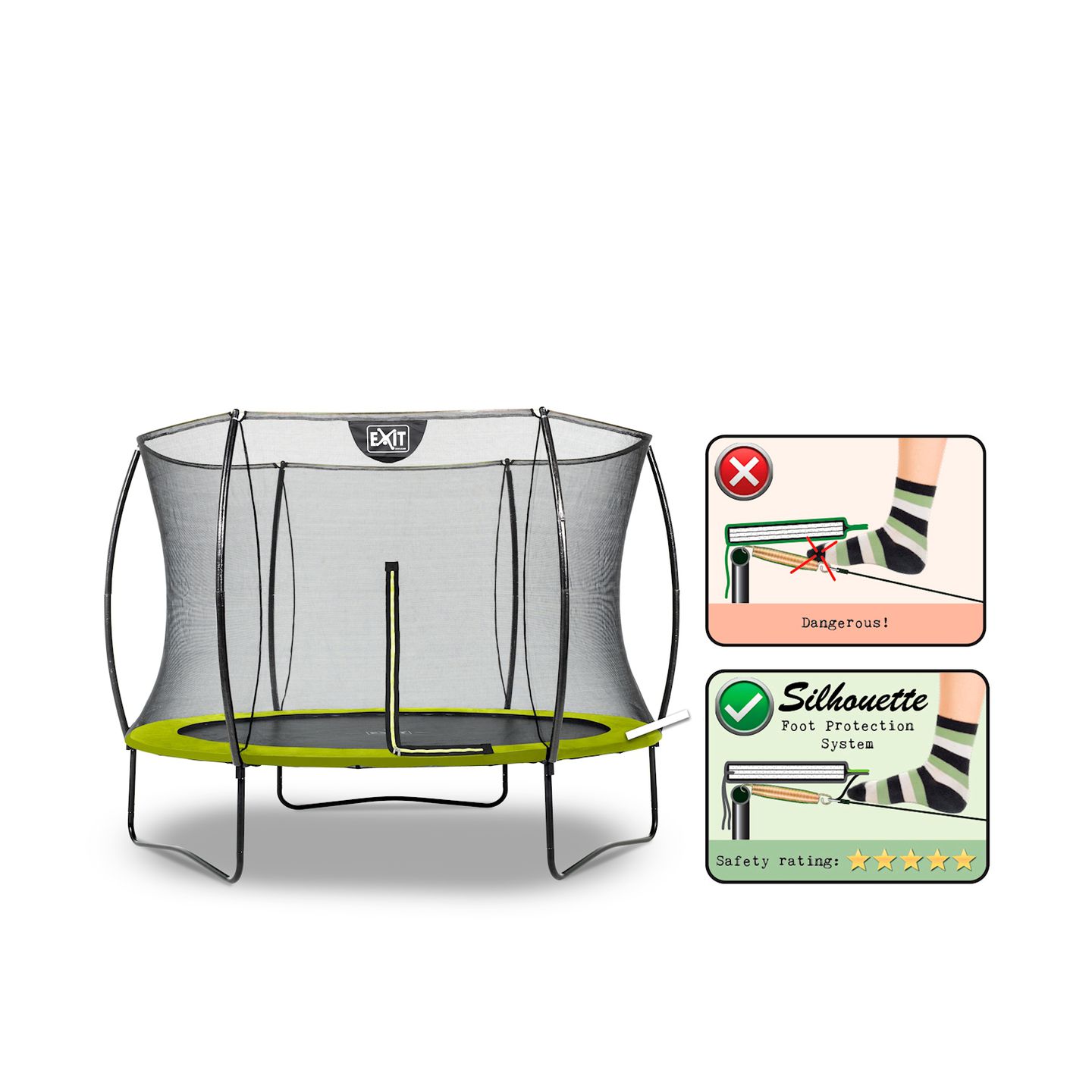 Silhouette Trampolin ø244cm - grün