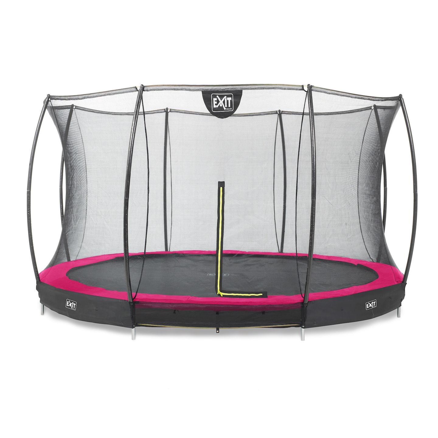 Silhouette Bodentrampolin ø366cm mit Sicherheitsnetz - rosa