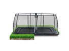 Dynamic ebenerdiges Trampolin 305x519cm mit Sicherheitsnetz - schwarz