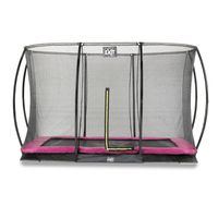 Silhouette Bodentrampolin 244x366cm mit Sicherheitsnetz - rosa