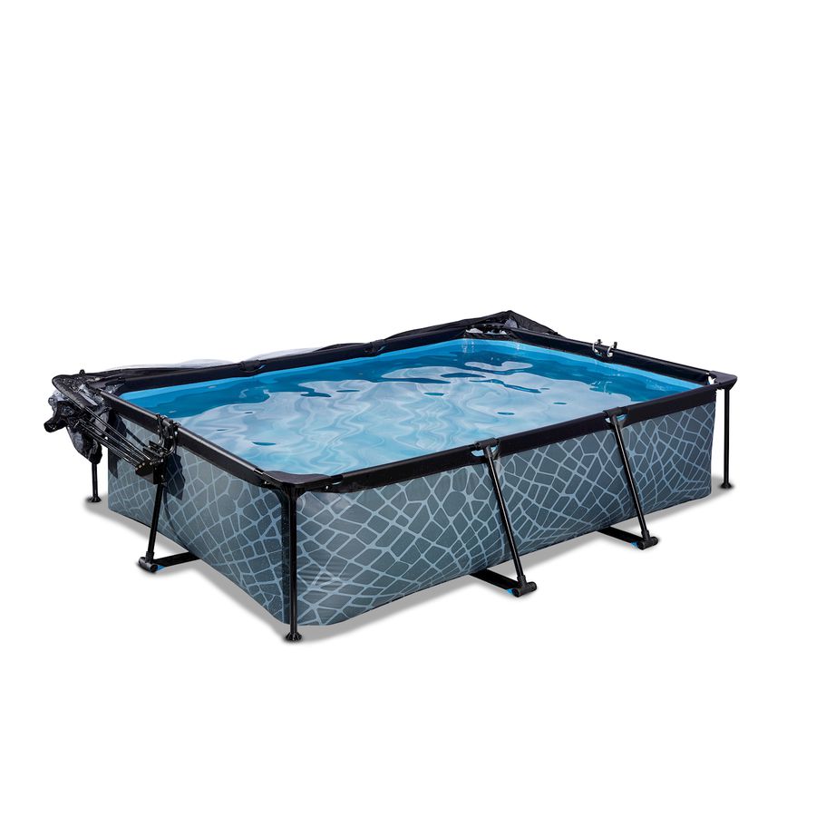 Pool mit Dach inkl. KartuschenfilterPumpe 300x200x65 cm - Stone