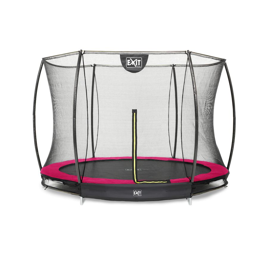 Silhouette Bodentrampolin ø244cm mit Sicherheitsnetz - rosa