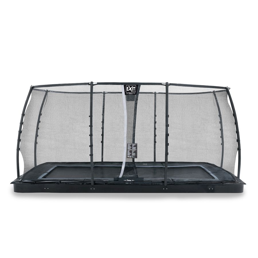 Dynamic ebenerdiges Trampolin 275x458cm mit Sicherheitsnetz - schwarz