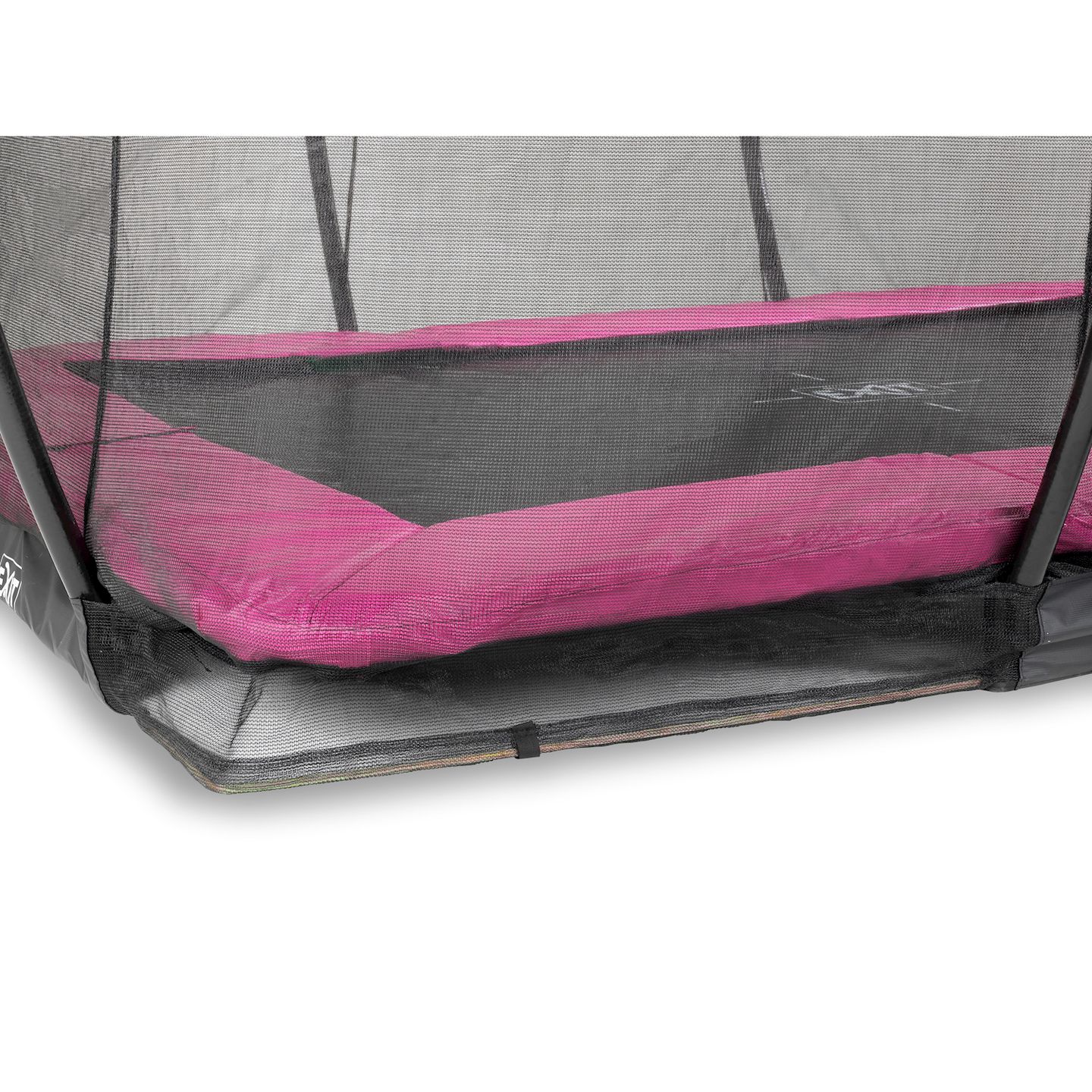 Silhouette Bodentrampolin 214x305cm mit Sicherheitsnetz - rosa