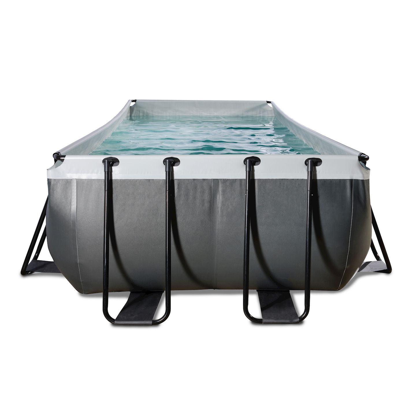 Pool inkl. Sandfilterpumpe 400x200x122 cm - Black Leather