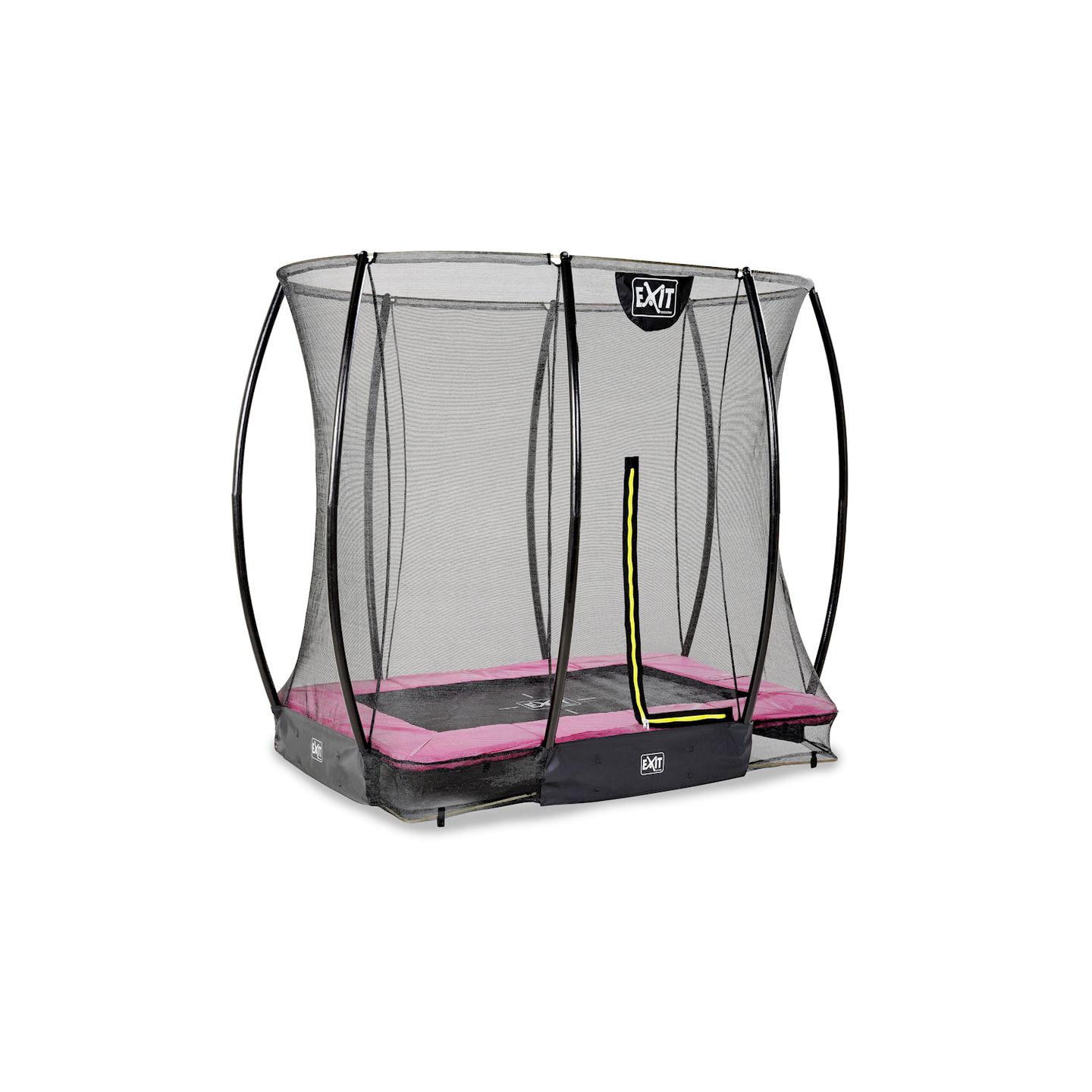 Silhouette Bodentrampolin 153x214cm mit Sicherheitsnetz - rosa