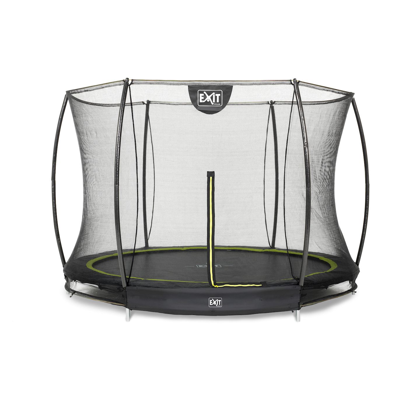 Silhouette Bodentrampolin ø244cm mit Sicherheitsnetz - schwarz