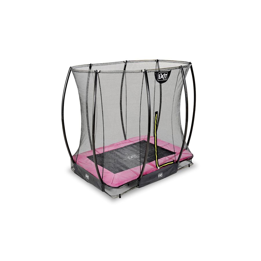 Silhouette Bodentrampolin 153x214cm mit Sicherheitsnetz - rosa