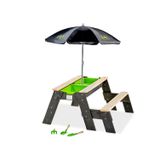 952.0508 - Aksent Sand,- Wasser- und Picknicktisch (1 Bank) mit Sonnenschirm und Gartenwerkzeugen