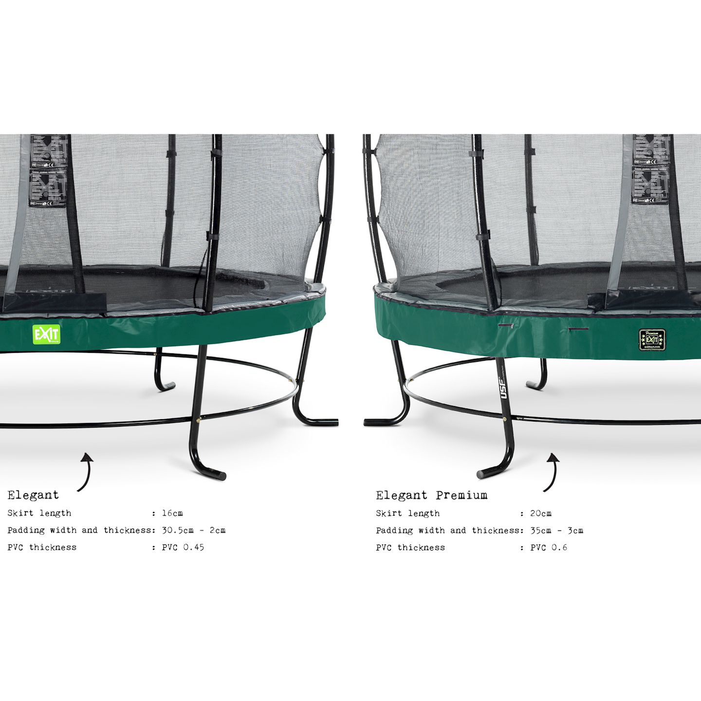 Trampolin Elegant 366 cm - grün