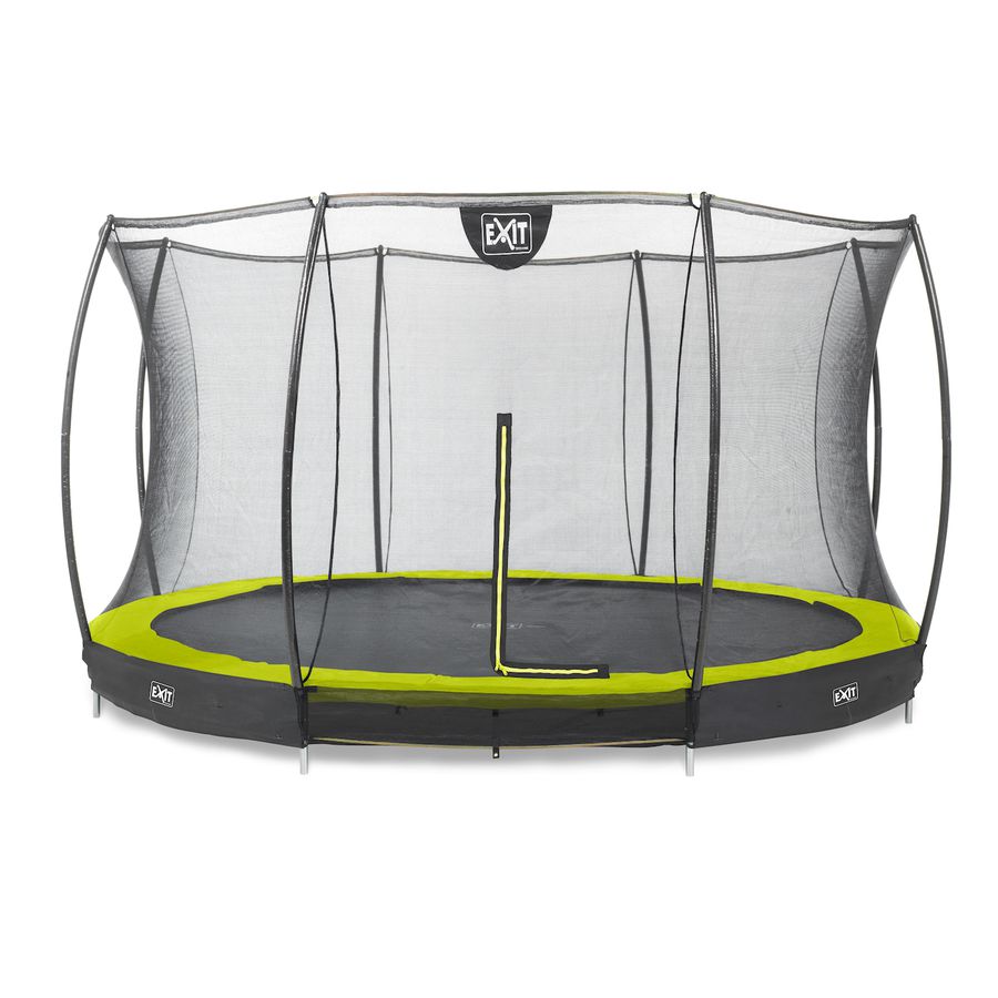 Silhouette Bodentrampolin ø366cm mit Sicherheitsnetz - grün