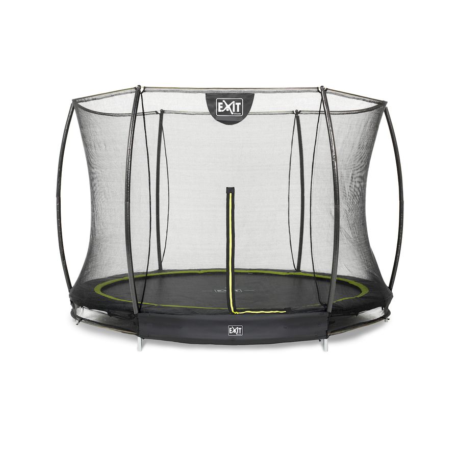 Silhouette Bodentrampolin ø244cm mit Sicherheitsnetz - schwarz