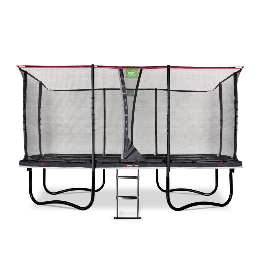 Trampolin PeakPro inkl. Sicherheitsnetz 244x427 cm - schwarz