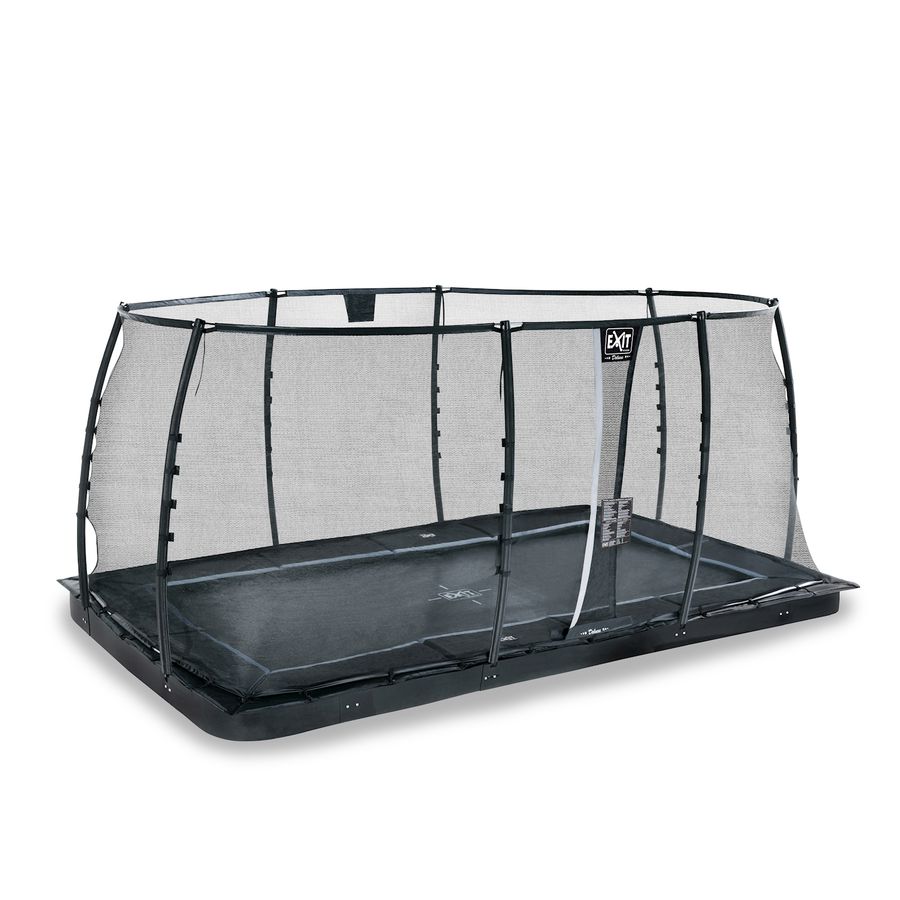 Dynamic ebenerdiges Trampolin 275x458cm mit Sicherheitsnetz - schwarz