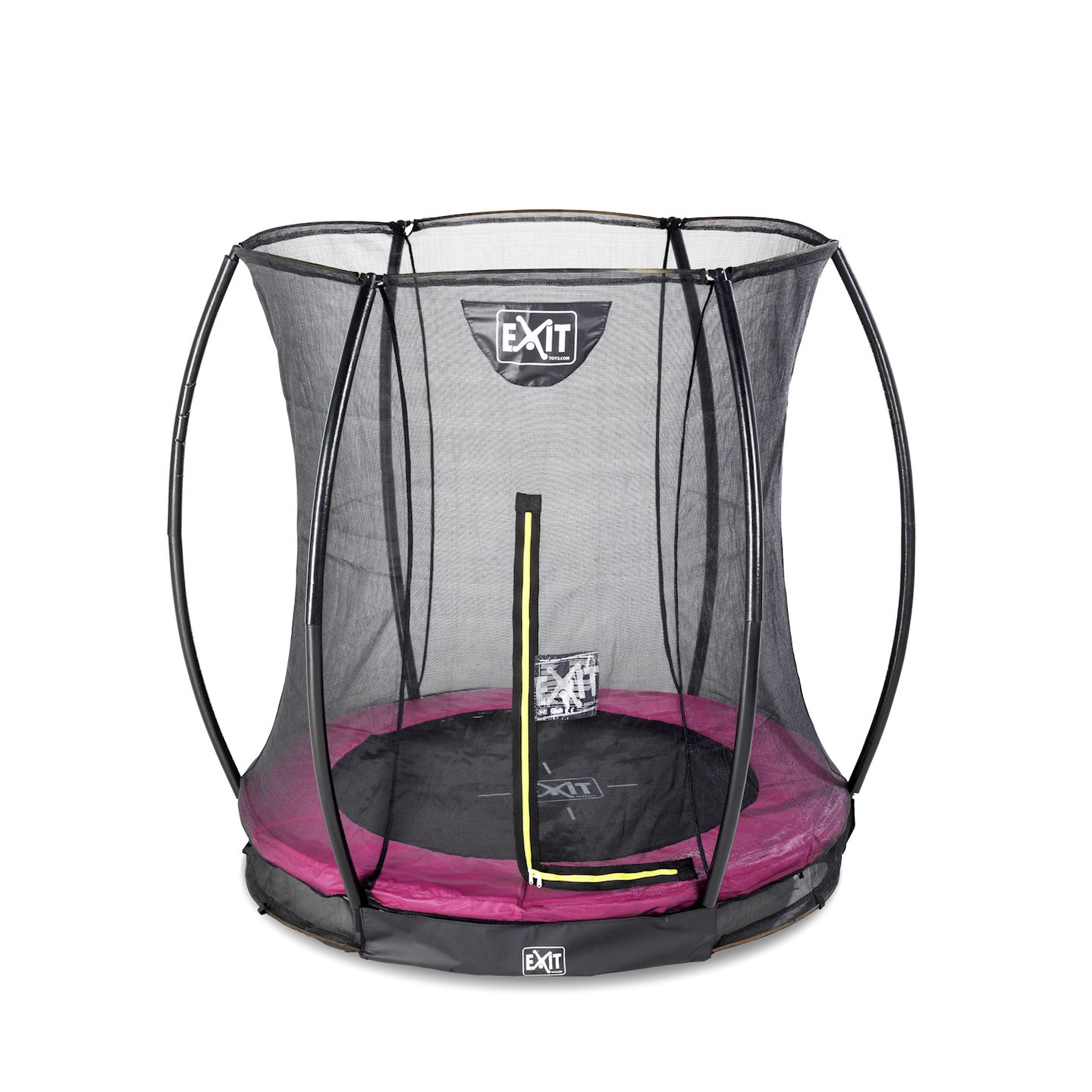 Silhouette Bodentrampolin ø183cm mit Sicherheitsnetz - rosa