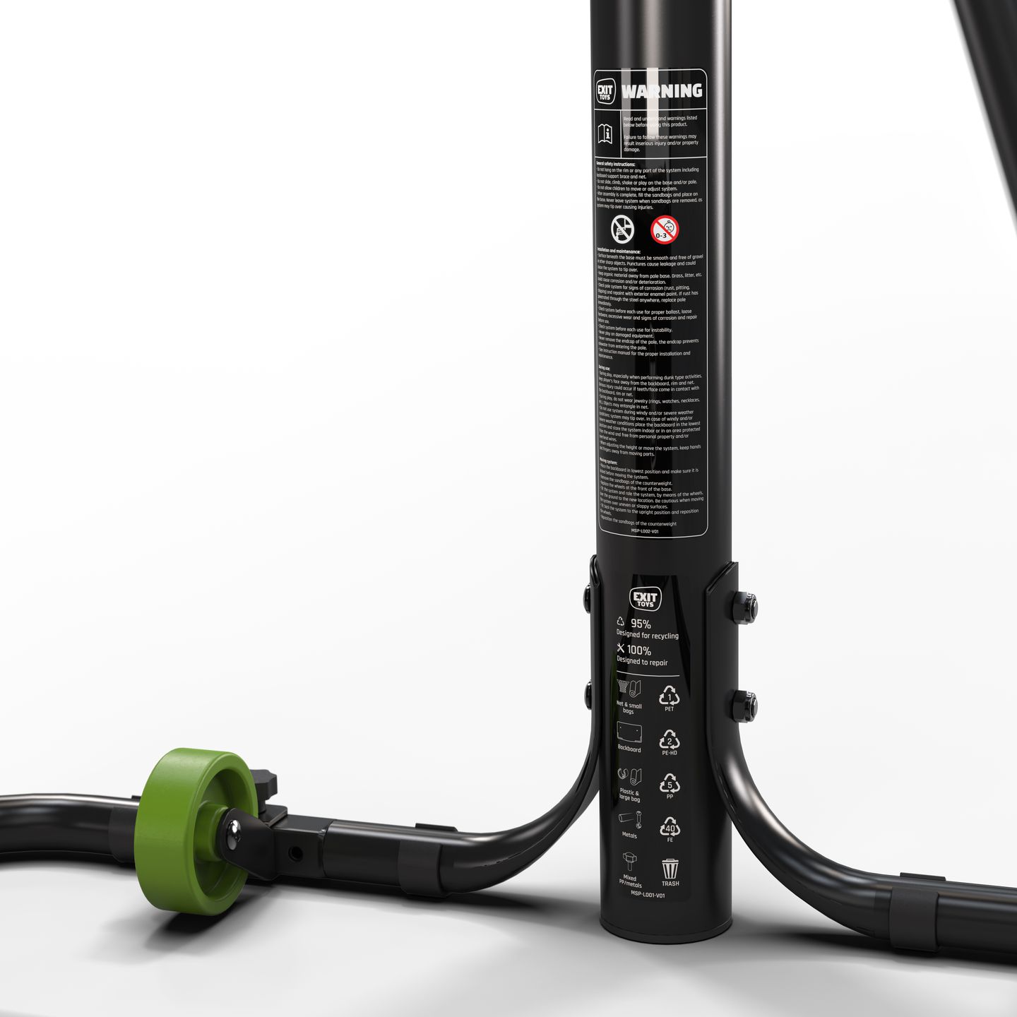 Novastar Basketballkorb auf Rädern Black