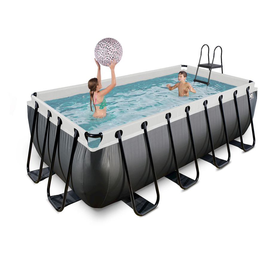 Pool inkl. Sandfilterpumpe 400x200x122 cm - Black Leather