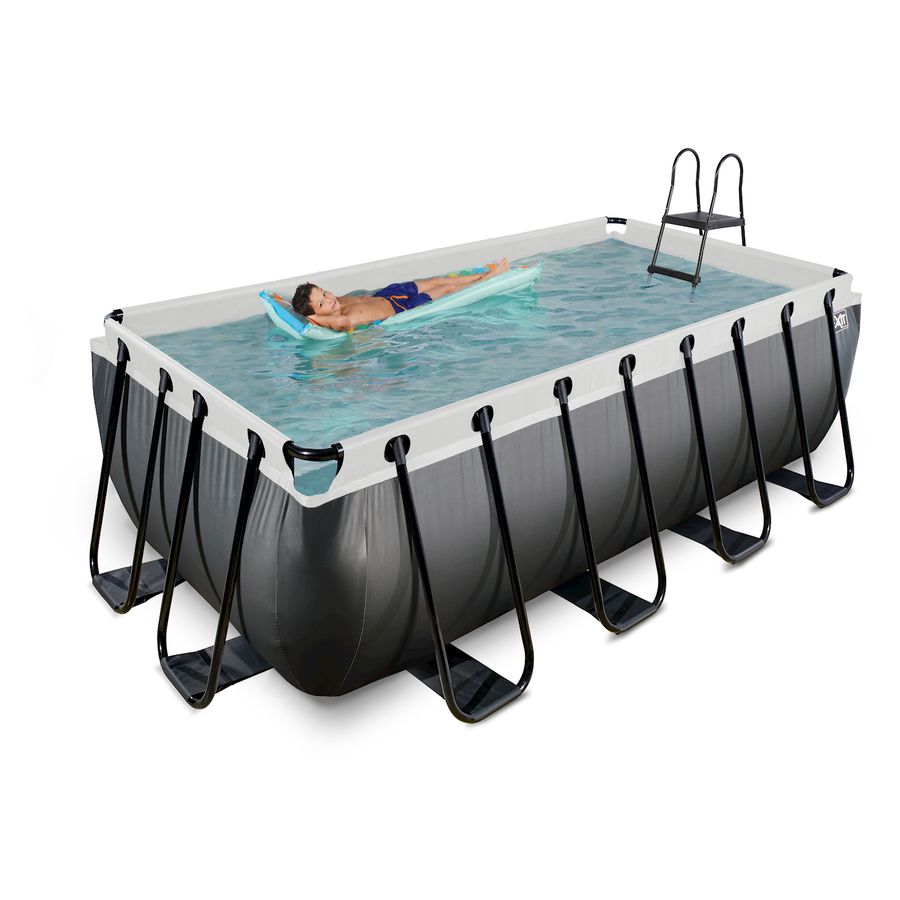 Pool inkl. Sandfilterpumpe 400x200x122 cm - Black Leather