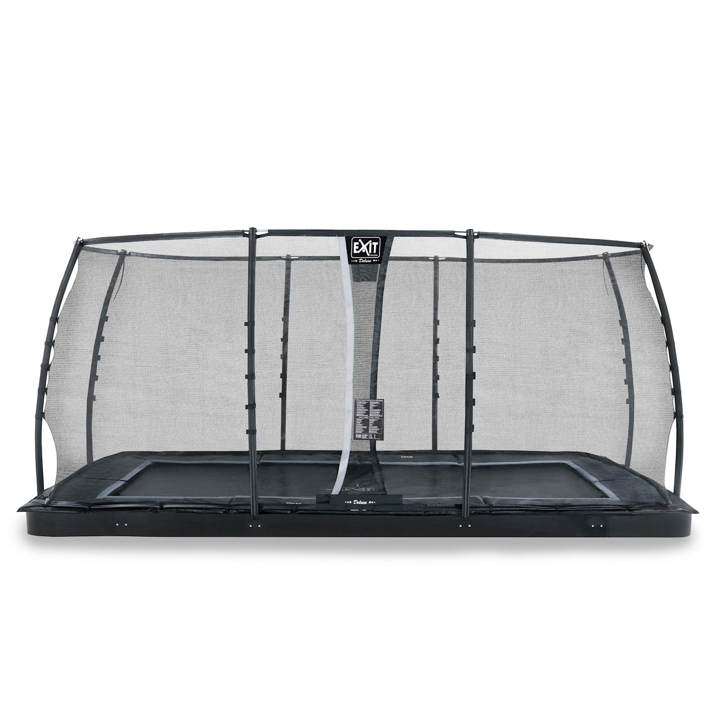Dynamic ebenerdiges Trampolin 305x519cm mit Sicherheitsnetz - schwarz