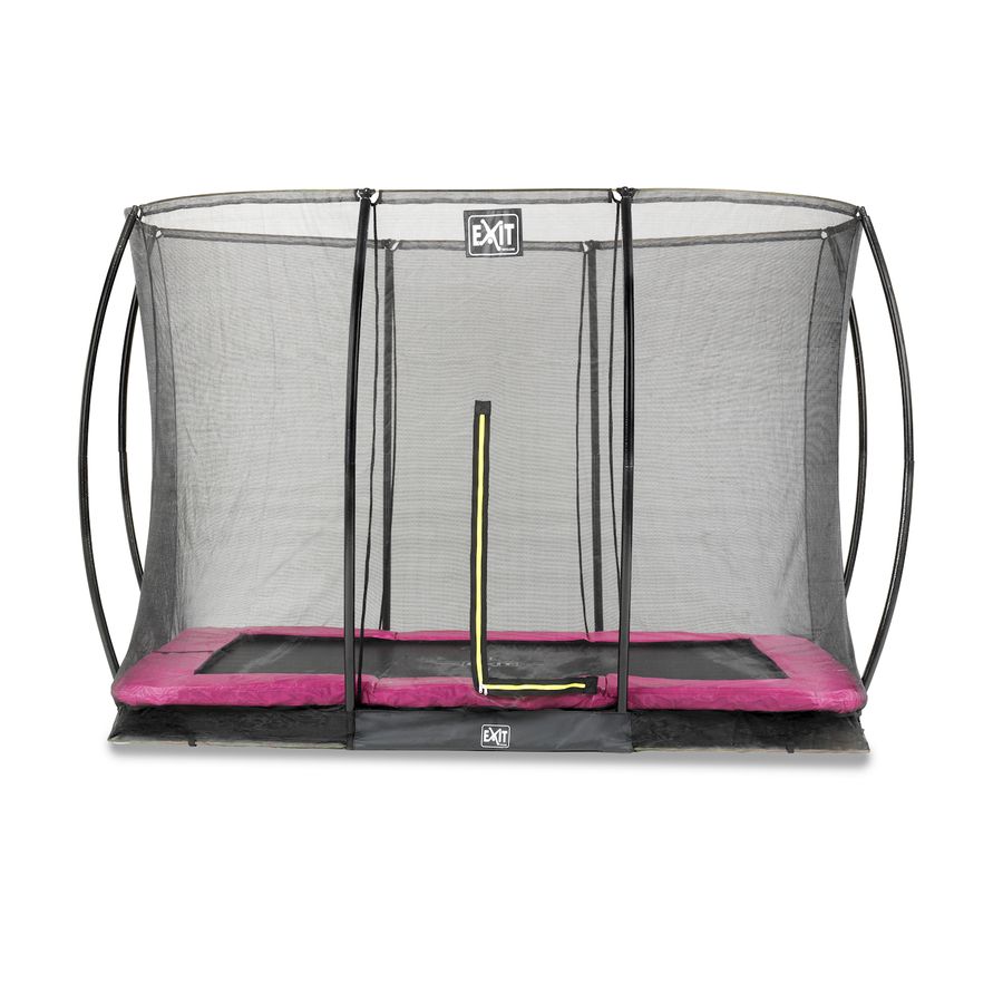 Silhouette Bodentrampolin 214x305cm mit Sicherheitsnetz - rosa