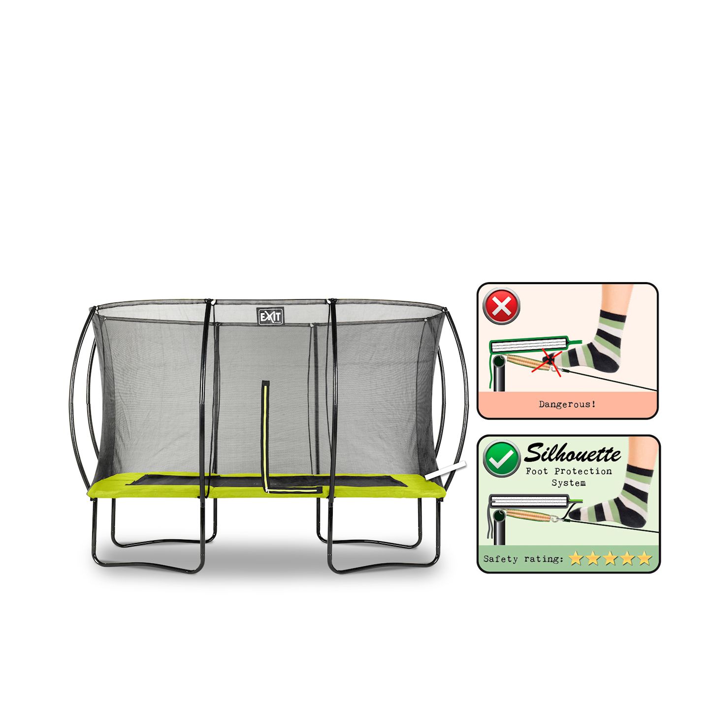 Silhouette Trampolin 244x366cm - grün