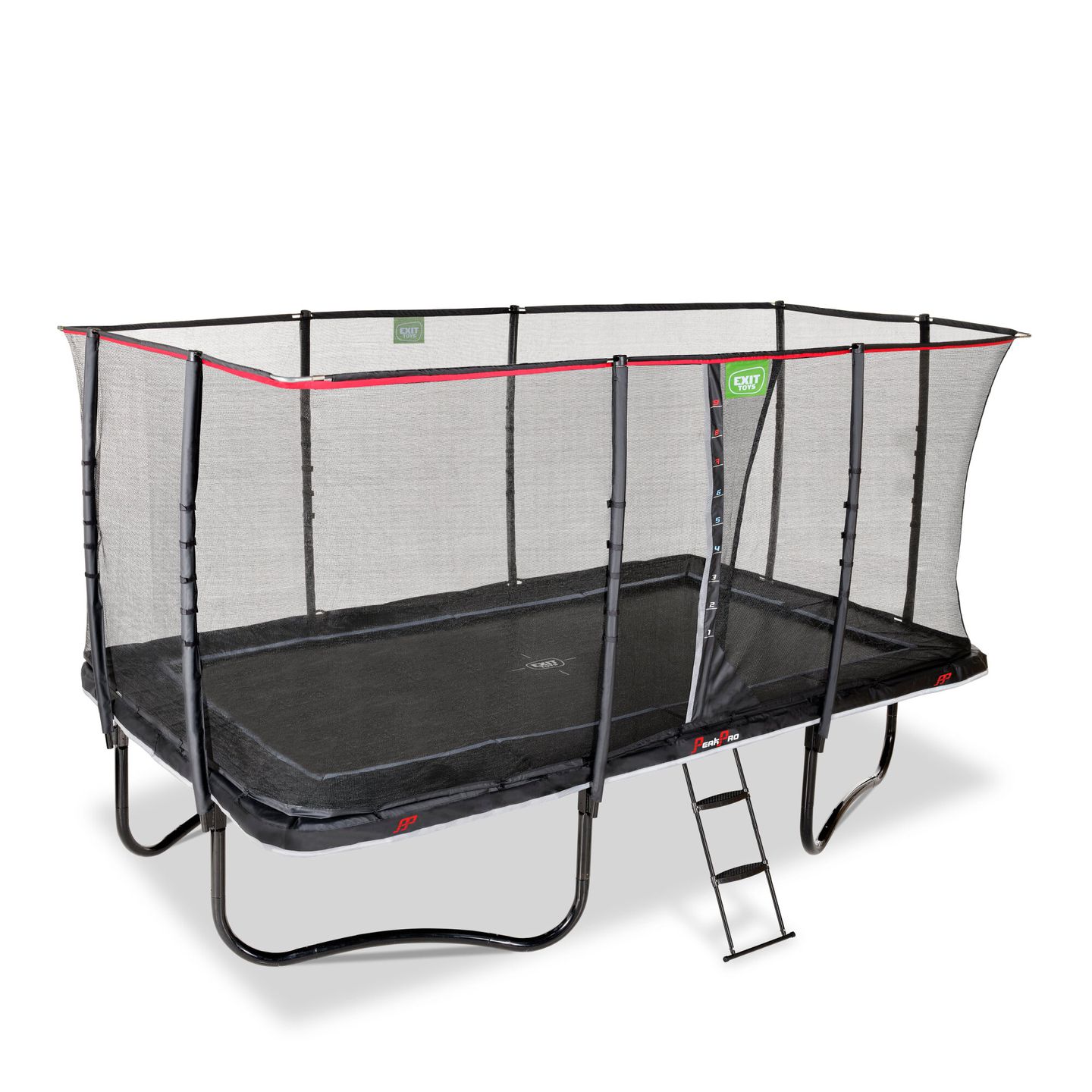 Trampolin PeakPro inkl. Sicherheitsnetz 244x427 cm - schwarz