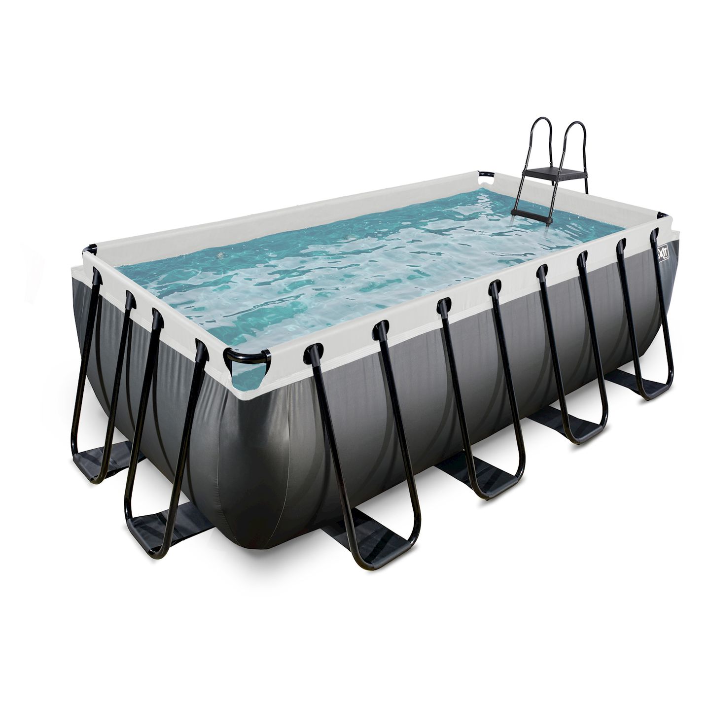 Pool inkl. Sandfilterpumpe 400x200x122 cm - Black Leather