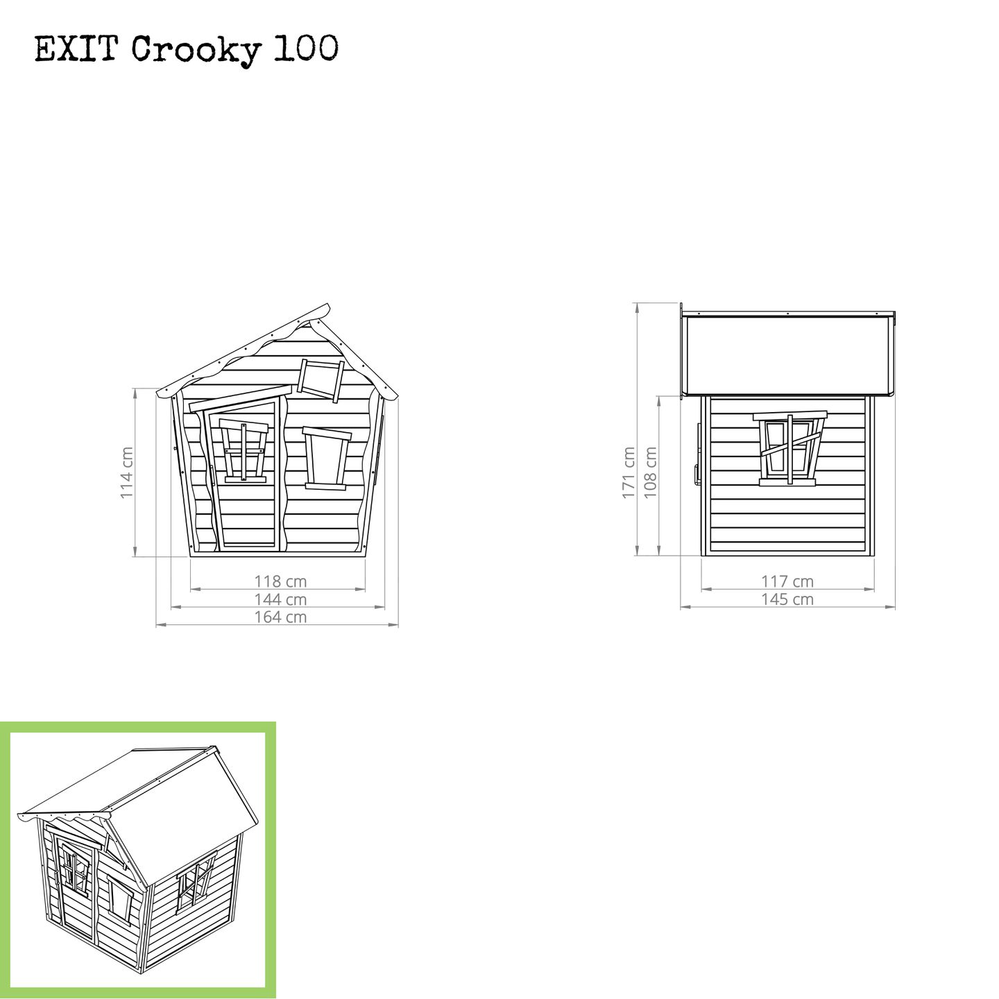 Crooky 100 Holzspielhaus - graubeige