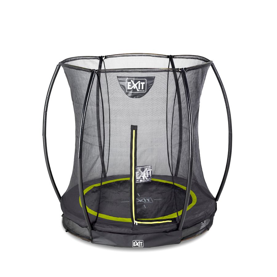 Silhouette Bodentrampolin ø183cm mit Sicherheitsnetz - schwarz