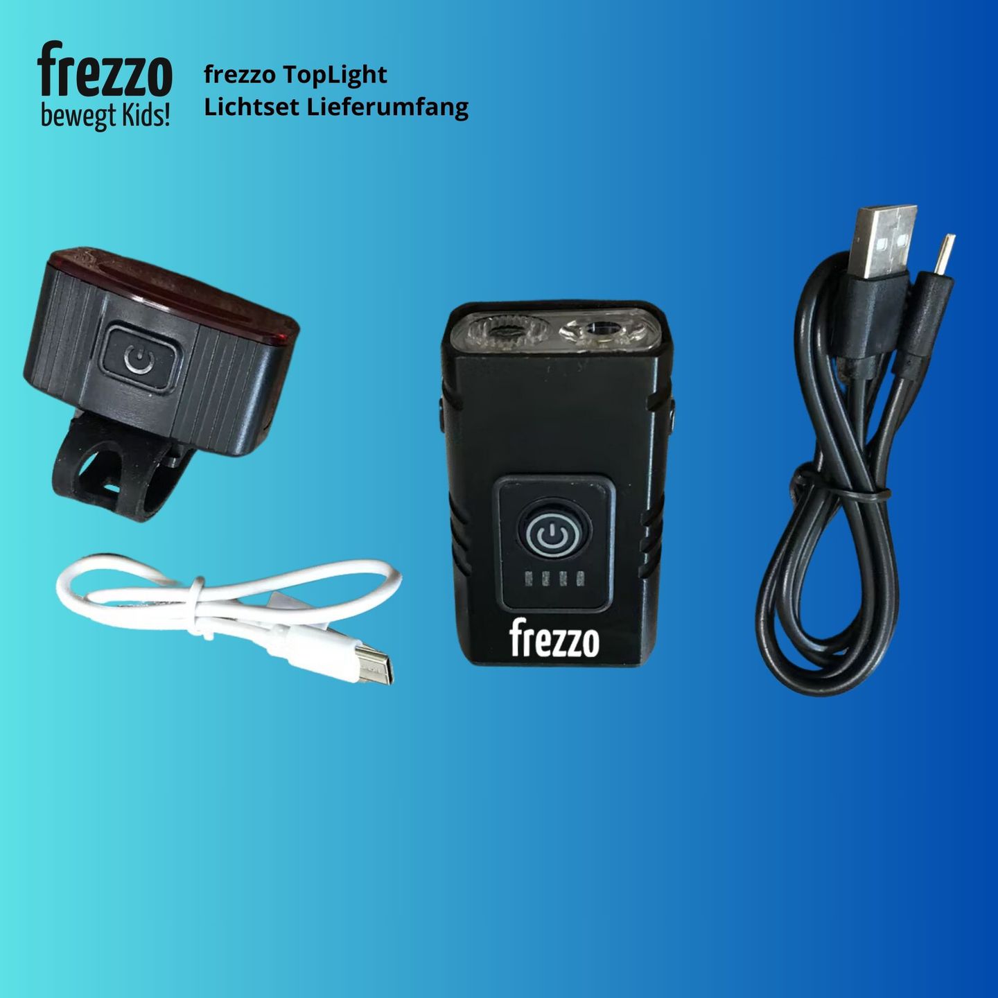 Velolicht Set TopLight Front- und Rückscheinwerfer mit USB-C Akku