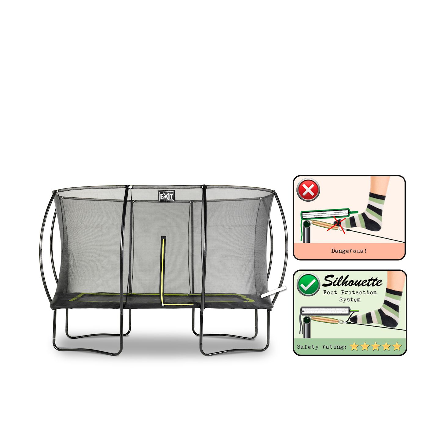 Silhouette Trampolin 244x366cm - schwarz