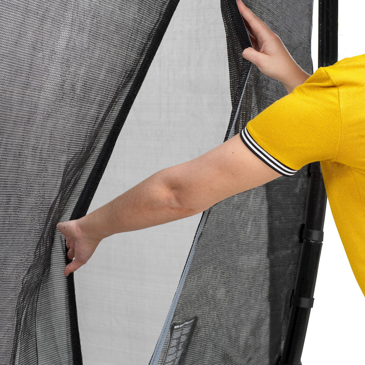 Dynamic ebenerdiges Trampolin ø366cm mit Sicherheitsnetz - schwarz