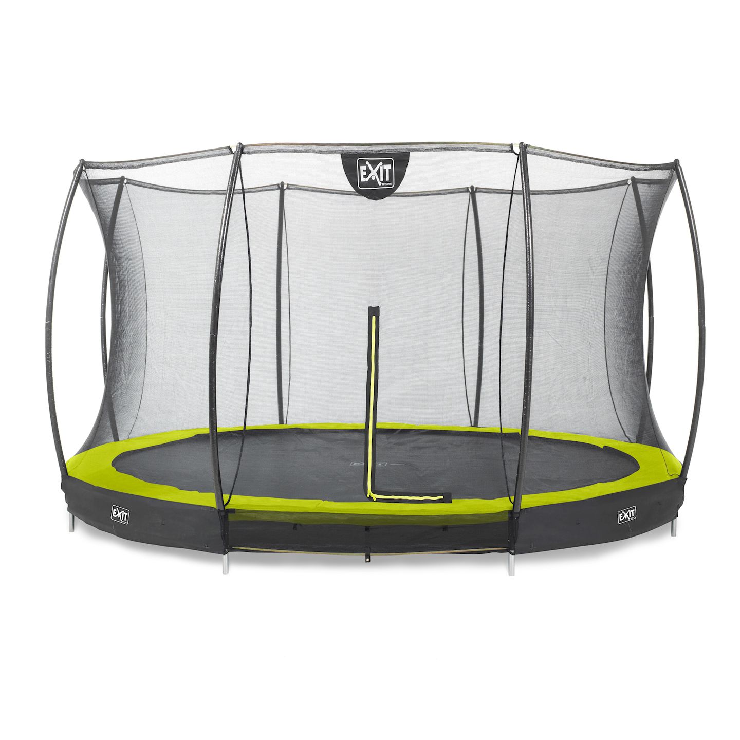 Silhouette Bodentrampolin ø366cm mit Sicherheitsnetz - grün